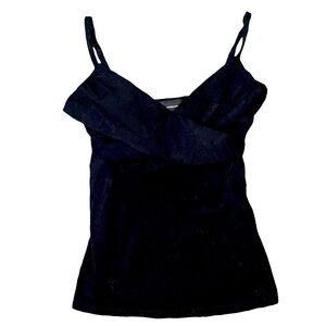 VTG INC INTERNATIONAL CONCEPTS BLACK CROSSOVER NECKLINE TANKTOP // SIZE MEDIUM🖤